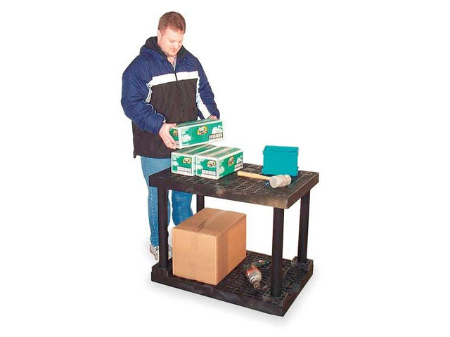 STRUCTURAL PLASTICS S3624B Freestanding Plastic Shelving, Open Style, 24 in D,