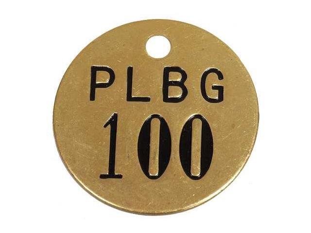 ZORO SELECT 2YB33 Numbered Tag, Gold, 25 PK