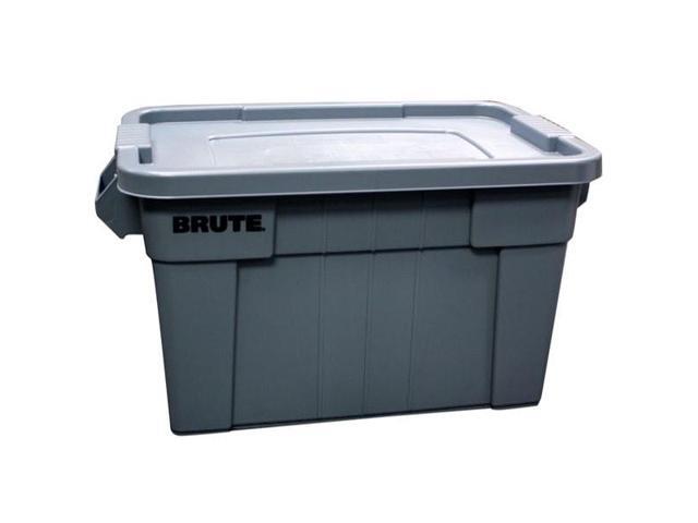 RUBBERMAID COMMERCIAL FG9S3100GRAY Stack & Nest Storage Tote W/ Lid, 20 gal,