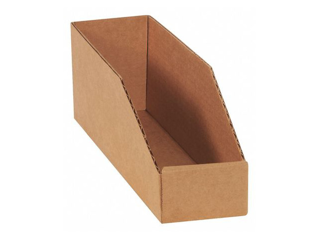 PARTNERS BRAND BINEB123K Open Top Bin Boxes, 3' x 12' x 4-1/2', Kraft, 50/Bundle