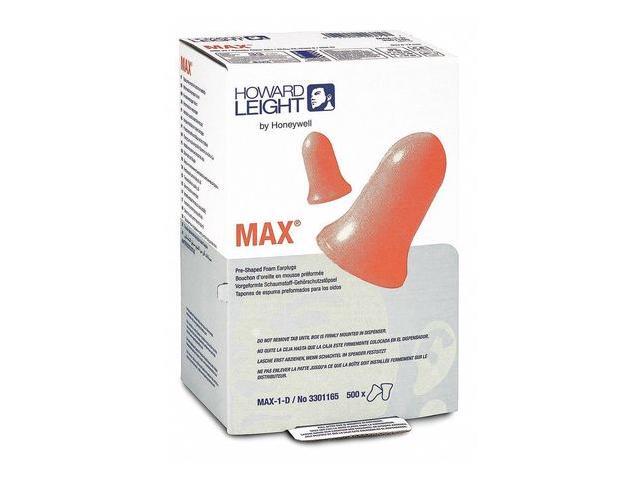 Howard Leight by Honeywell MAX-1 D Single-Use Earplugs Cordless 33NRR Coral LS 500 Refill HOWMAX1D