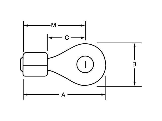 STA-KON NW18-10 Ring Terminal, #10 Stud Size, 18 AWG, 600 V, Bare Insulated,