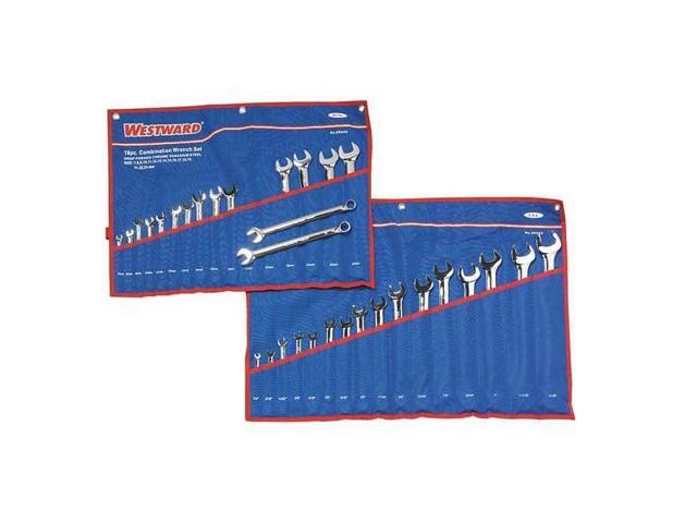 WESTWARD 3XU43 Combo Wrench Set,1/4-1-1/8 in, 7-24 mm, 32-Piece