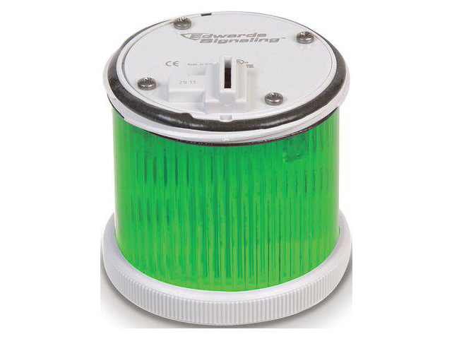 EDWARDS SIGNALING 270LEDMG120A Tower Light Module, 120V AC, Green, 70 mm Dia.,