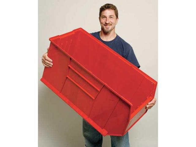 QUANTUM STORAGE SYSTEMS QUS997RD Storage Bin, Polypropylene, Red, 17 1/2 in H,