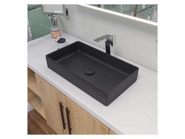 Photos - Kitchen Sink Alfi brand ABC902-BM Black Matte 24' Modern Rectangular Above Mount Cerami 