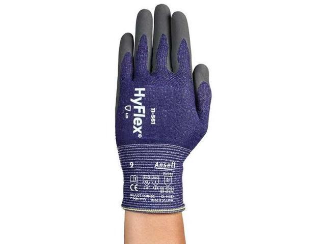 ANSELL 11-561 Knit Gloves, Cut Level A3,Dipped,Nitrile,Smooth,11 1 PR