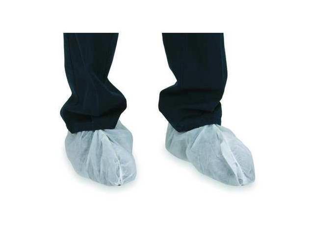 CONDOR 2RUZ2 Shoe Covers,Slip Resist,1Size,White,PK50