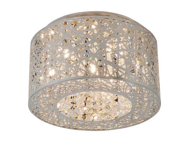 ET2 E21300-10PC Inca 7-Light 15.75' Wide Polished Chrome Flush Mount Light