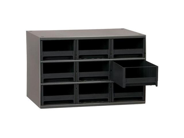 AKRO-MILS 19909BLK Drawer Bin Cabinet with 9 Drawers, Plastic, 17 in W x 11 in