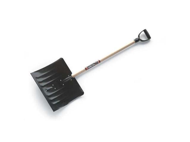 ZORO SELECT 1639300 Snow Shovel, 42 in Wood D-Grip Handle, Steel Blade