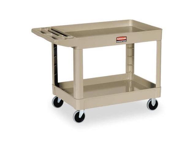 RUBBERMAID COMMERCIAL FG452089BEIG Utility Cart with Deep Lipped Plastic