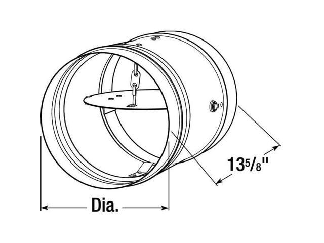 DAYTON 2TFZ9 Round Fire Damper,165 Deg F,13-5/8 In. D