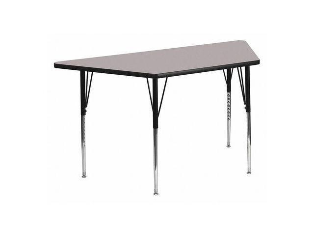 25''W x 45''L Trapezoid Grey HP Laminate Activity Table - Standard Height Adjustable Legs