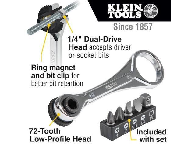 KLEIN TOOLS 65200 1/4 in Drive 72 Geared Teeth Hand Ratchet