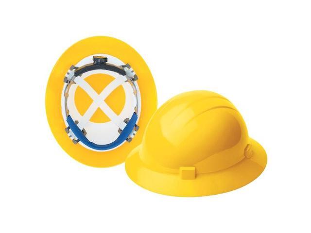 DELTAPLUS WEL20005YE Hard Hat, Americana 360(R), Polyethylene, 4 Point Ratchet,