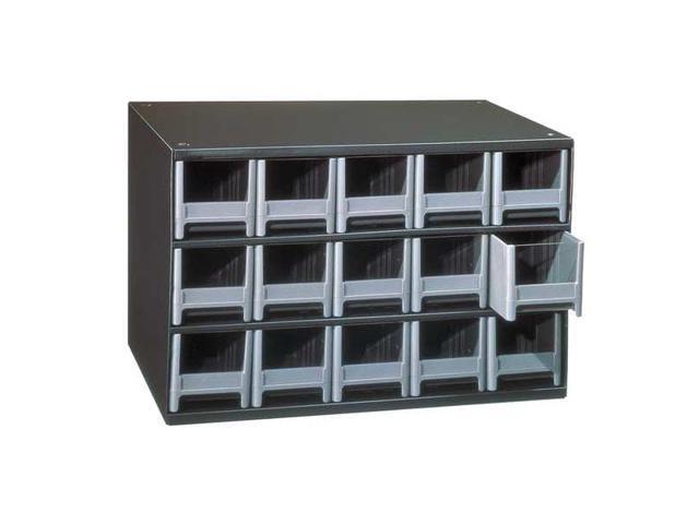 AKRO-MILS 19715 Drawer Bin Cabinet W/ 15 Drawers, Gray, Steel/Polystyrene, 17