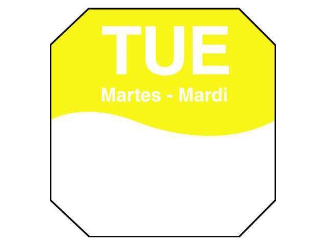 DAYMARK 1100602 Day Label,Tuesday,3-1/7 In. W,PK1000