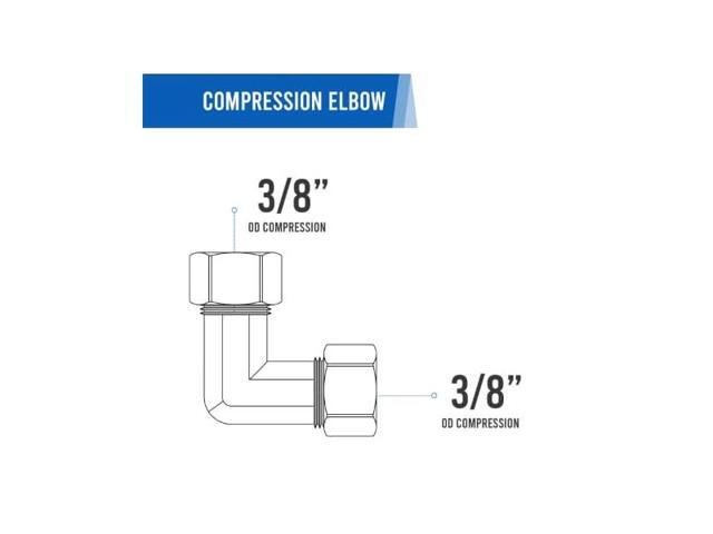 EVERFLOW C65-38-NL 3/8 O. D. COMP 90 Degree Elbow Pipe Fitting, Lead Free Brass