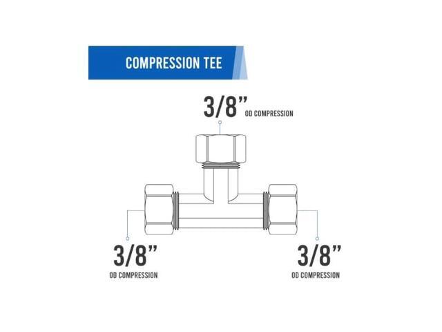 EVERFLOW C64-38-NL 3/8' O. D. COMP Tee Pipe Fitting; Lead Free Brass
