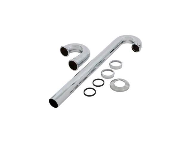 EVERFLOW 12916 S-Trap with Flange for Tubular Drain Applications, 17GA Chrome
