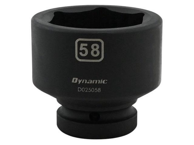 DYNAMIC D025058 1' Drive Standard Socket, Black Phosphate, Tools 58MM X 1'