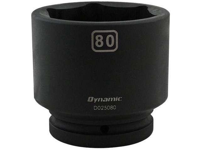 DYNAMIC D025080 1' Drive Standard Socket, Black Phosphate, Tools 80MM X 1'
