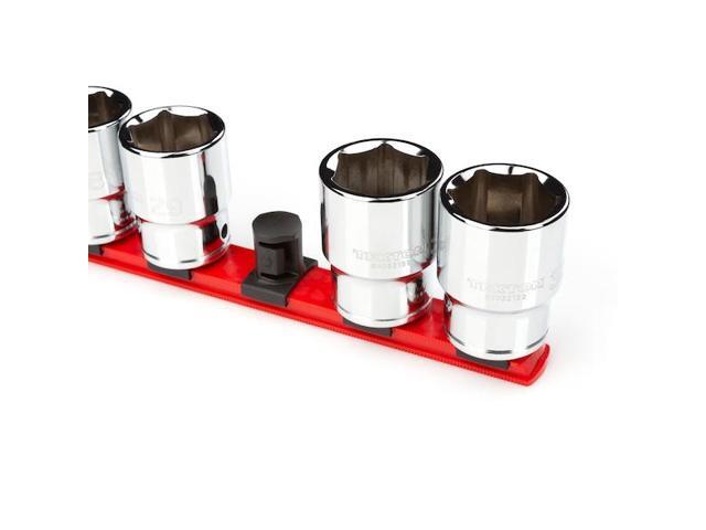 TEKTON OSR33110 3/4 Inch Drive x 18 Inch Socket Rail, 10 Clips (Red)