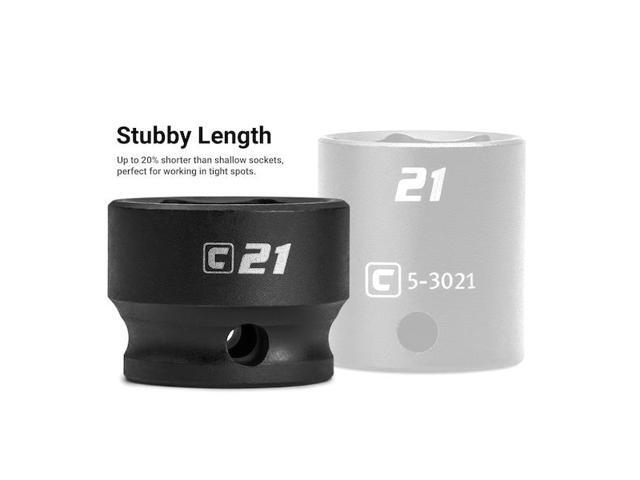 CAPRI TOOLS CP53450 3/8 in. Drive Stubby Impact Socket Set, SAE, 5/16 to 1 in.,