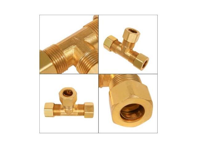 EVERFLOW C64-14-NL 1/4' O. D. COMP Tee Pipe Fitting; Lead Free Brass