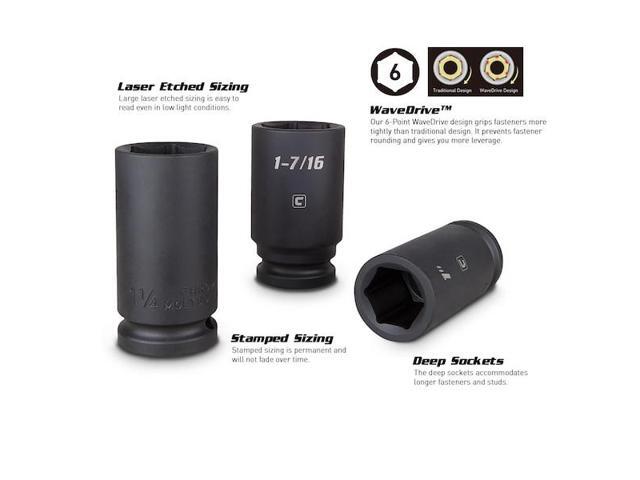 CAPRI TOOLS 5-7000 3/4 in Drive Deep Impact Socket Set, SAE, 8 pcs