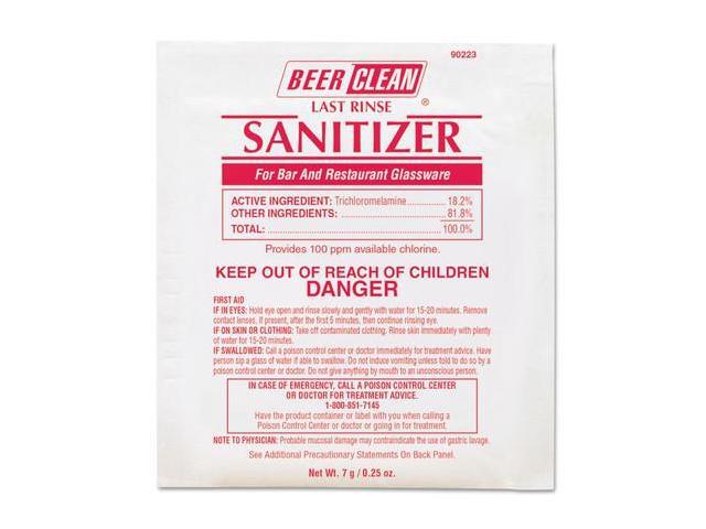 DIVERSEY 90223 Beer Clean Last Rinse Glass Sanitizer, Powder, .25oz Packet,