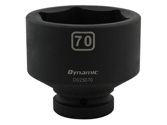 DYNAMIC D025070 1' Drive Standard Socket, Black Phosphate, Tools 70MM X 1'