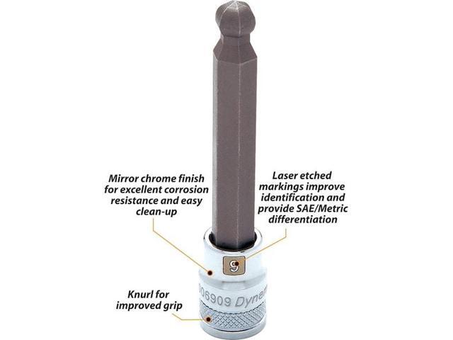 DYNAMIC D006909 3/8' Drive, 9mm Metric Socket, Hex Points