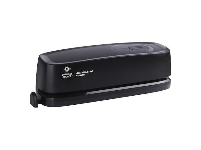 Business Source Electric 3-Hole Punch, 10 Sheet Capacity, Black, Each (BSN00083)
