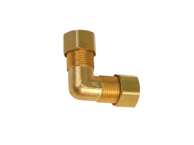EVERFLOW C65-12-NL 1/2 O. D. COMP 90 Degree Elbow Pipe Fitting, Lead Free Brass