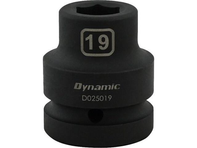 DYNAMIC D025019 1' Drive Standard Socket, Black Phosphate, Tools 19MM X 1'