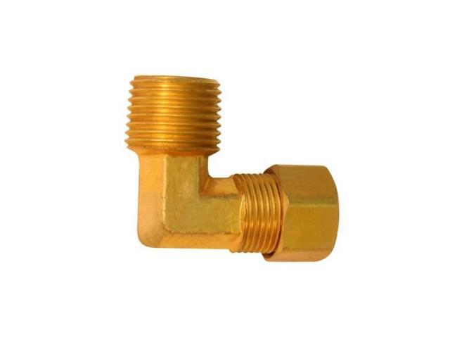 EVERFLOW C69-38-NL 3/8 O. D. COMP x 3/8 MIP 90 Degree Elbow Pipe Fitting, Lead