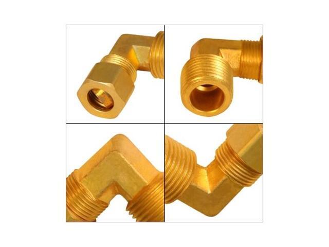 EVERFLOW C69-38-NL 3/8 O. D. COMP x 3/8 MIP 90 Degree Elbow Pipe Fitting, Lead