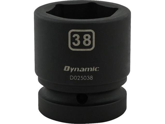 DYNAMIC D025038 1' Drive Standard Socket, Black Phosphate, Tools 38MM X 1'