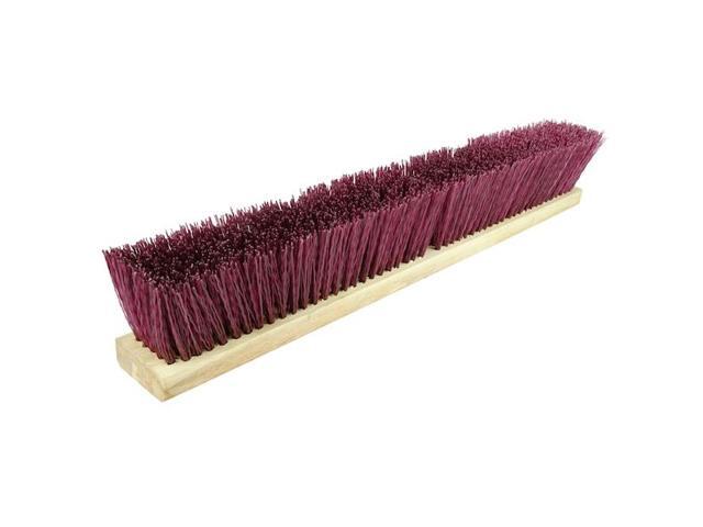 weiler 44587 24' block size, hardwood block, medium maroon polypropylene fill, contractor coarse sweeping broom