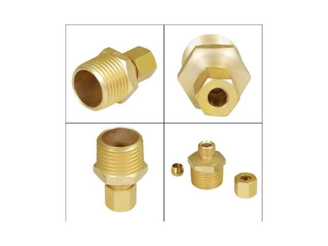 EVERFLOW C68R-1412-NL 1/4' O. D. COMP x 1/2' MIP Reducing Adapter Pipe Fitting,