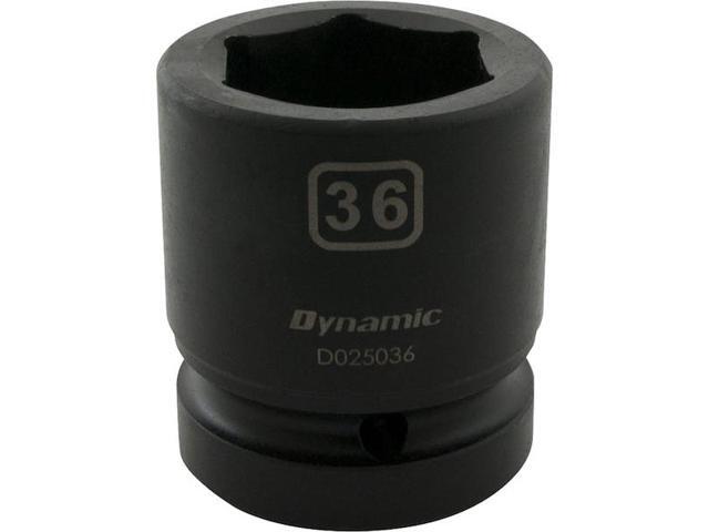 DYNAMIC D025036 1' Drive Standard Socket, Black Phosphate, Tools 36MM X 1'