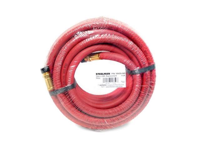 STEELMAN 98459-IND 30-Foot Long Rubber 3/8' ID Air Hose with 3/8' NPT Brass