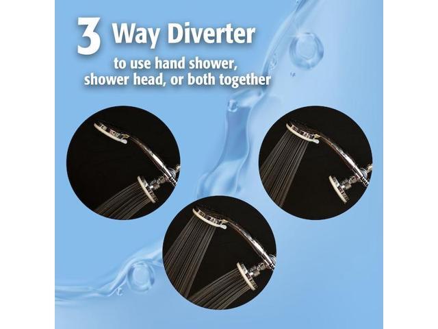 KEENEY MFG K751CP 5-Function 3-Way Showerhead Kit, Chrome