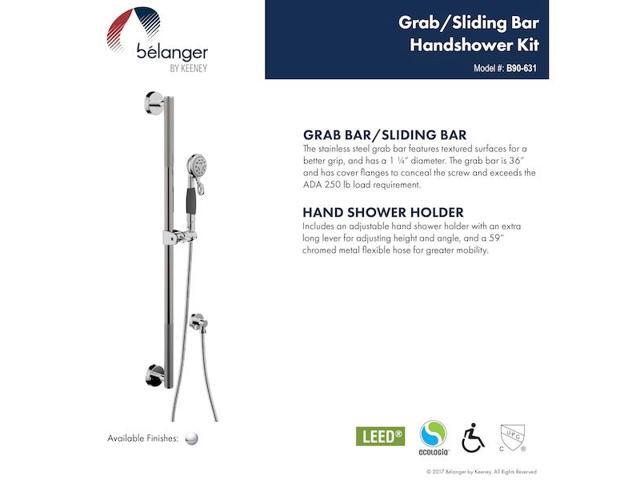 KEENEY MFG B90-631 Shower System with ADA Bar and 5 Function Hand Shower