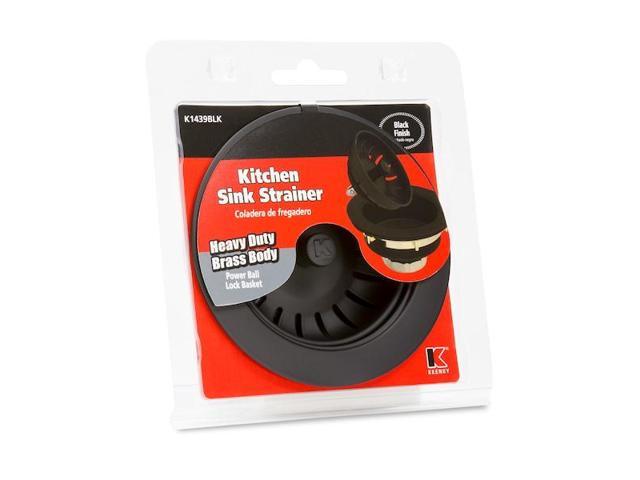 KEENEY MFG K1439BLK Heavy Duty Kitchen Sink Strainer with Power Ball Basket,
