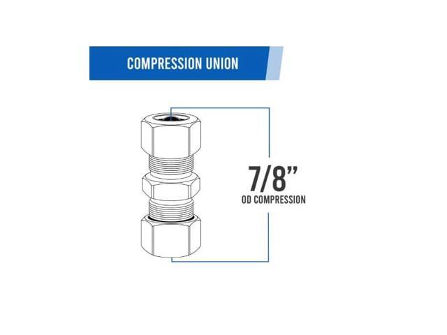 EVERFLOW C62-78-NL 7/8' O. D. COMP Union Pipe Fitting; Lead Free Brass