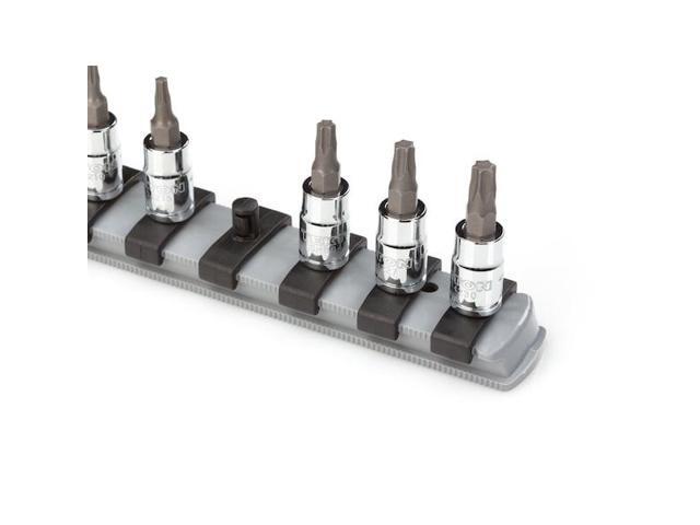TEKTON OSR03320 1/4 Inch Drive x 18 Inch Socket Rail, 20 Clips (Gray)