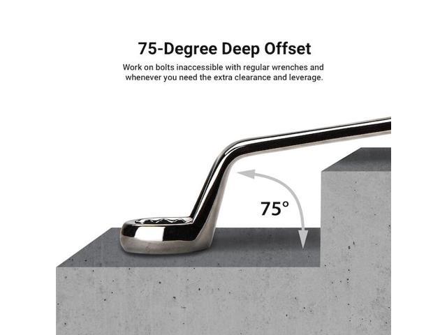 CAPRI TOOLS CP11950-111634 11/16 x 3/4 in. 75-Degree Deep Offset Double Box End